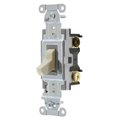 Bryant Toggle Switch, General Purpose AC, Three Way, 20A 120/277V AC, Side Wired Only, Ivory CS320BI